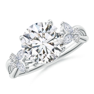 9.2mm HSI2 Round Diamond Butterfly Engagement Ring in P950 Platinum