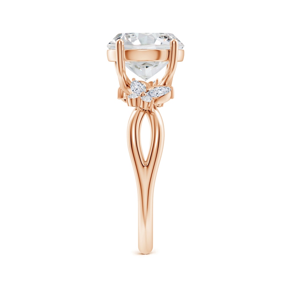 9.2mm HSI2 Round Diamond Butterfly Engagement Ring in Rose Gold side 299