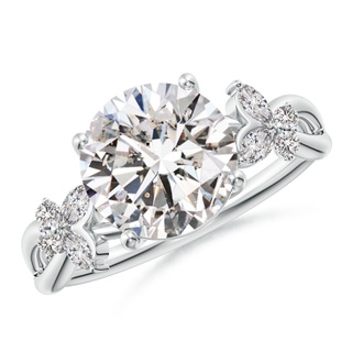 9.2mm IJI1I2 Round Diamond Butterfly Engagement Ring in P950 Platinum