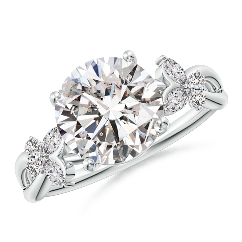 9.2mm IJI1I2 Round Diamond Butterfly Engagement Ring in P950 Platinum 