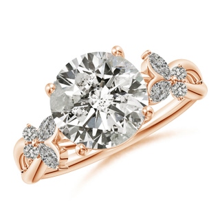 9.2mm KI3 Round Diamond Butterfly Engagement Ring in Rose Gold
