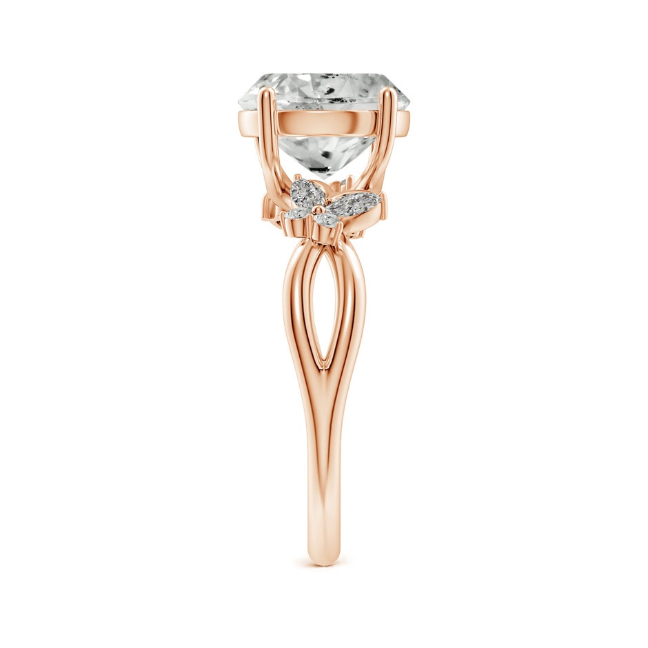 9.2mm KI3 Round Diamond Butterfly Engagement Ring in Rose Gold side 299