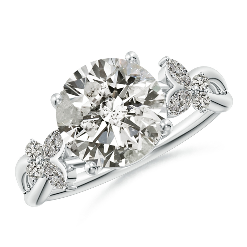 9.2mm KI3 Round Diamond Butterfly Engagement Ring in White Gold 