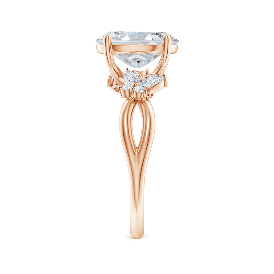 10x8mm GVS2 Oval Diamond Butterfly Engagement Ring in Rose Gold side 299