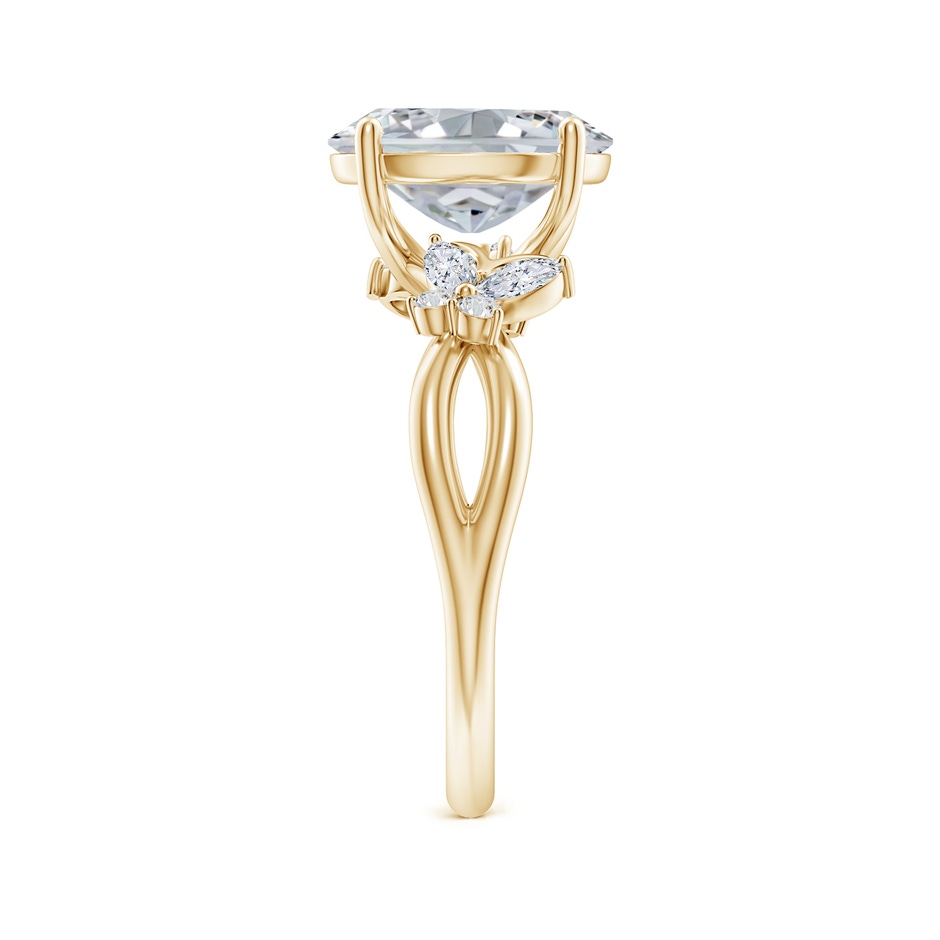 10x8mm HSI2 Oval Diamond Butterfly Engagement Ring in Yellow Gold side 299