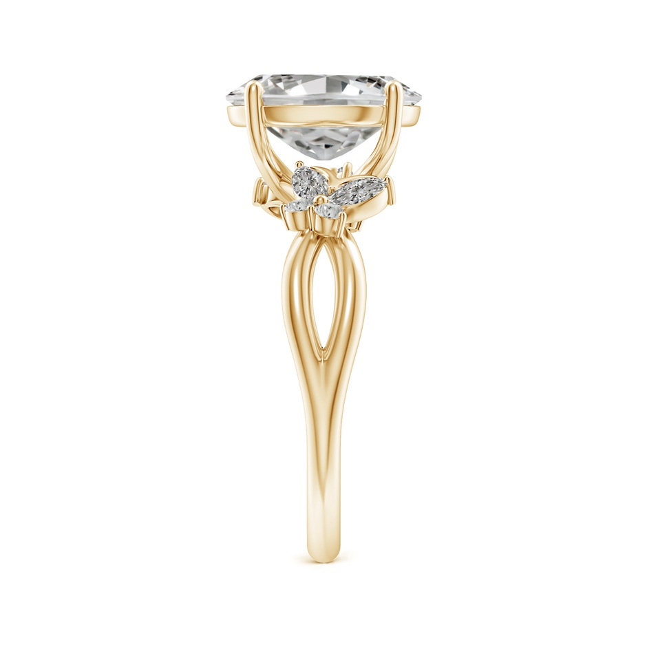 10x8mm KI3 Oval Diamond Butterfly Engagement Ring in Yellow Gold side 299