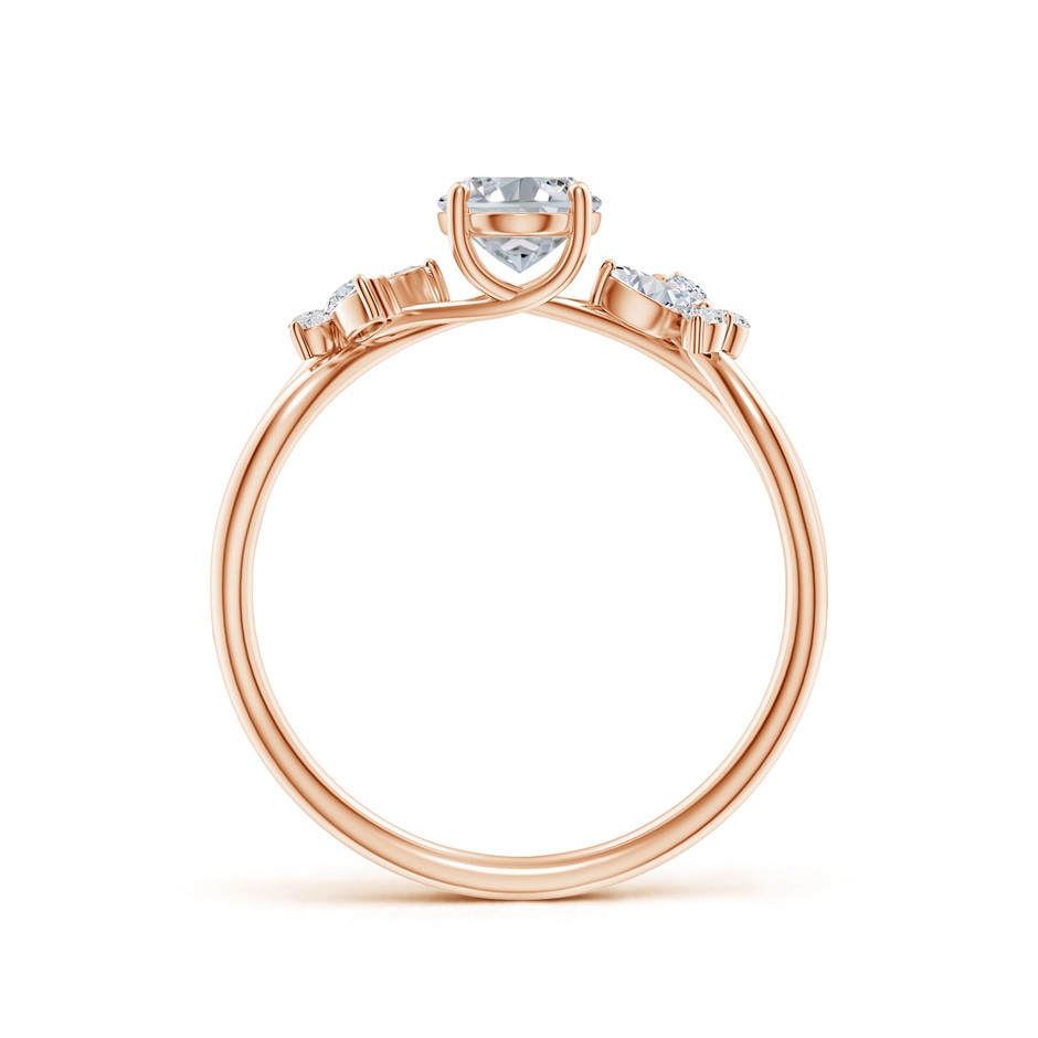 7x5mm HSI2 Oval Diamond Butterfly Engagement Ring in Rose Gold side 199