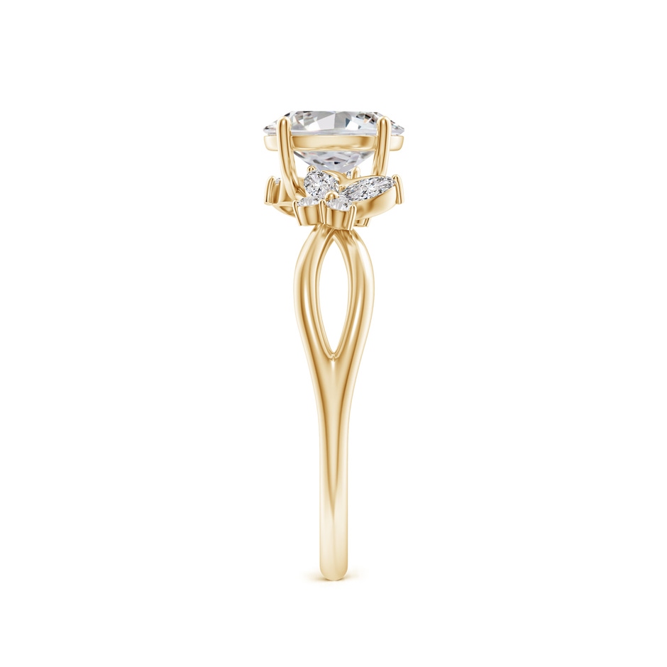 7x5mm IJI1I2 Oval Diamond Butterfly Engagement Ring in Yellow Gold side 299