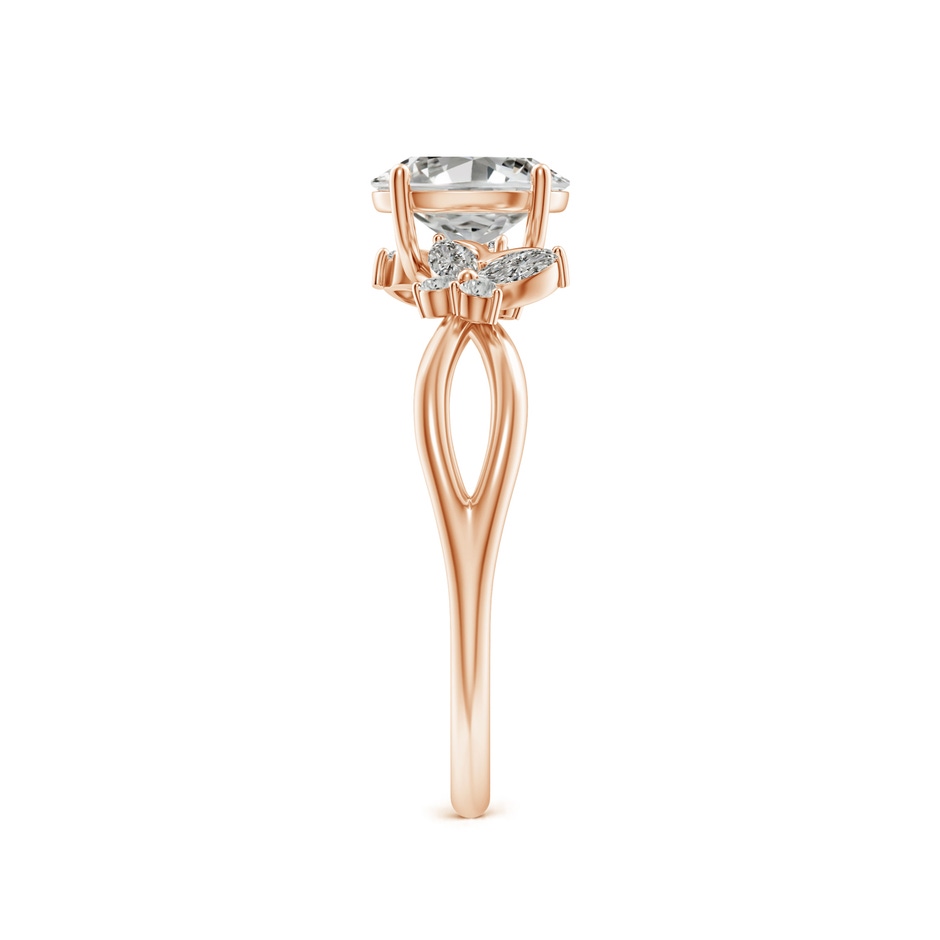 7x5mm KI3 Oval Diamond Butterfly Engagement Ring in Rose Gold side 299