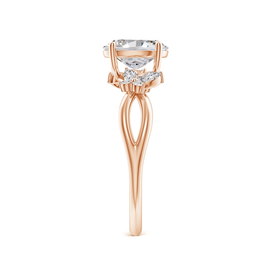 8x6mm IJI1I2 Oval Diamond Butterfly Engagement Ring in Rose Gold side 299