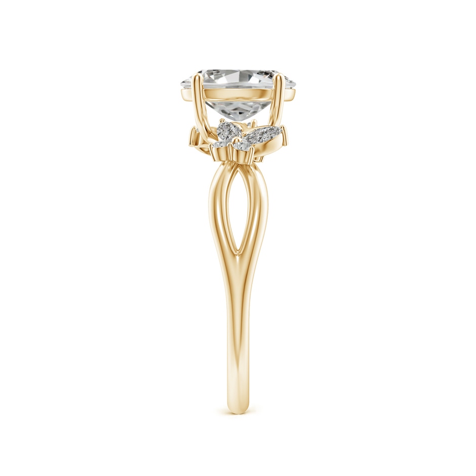 8x6mm KI3 Oval Diamond Butterfly Engagement Ring in Yellow Gold side 299