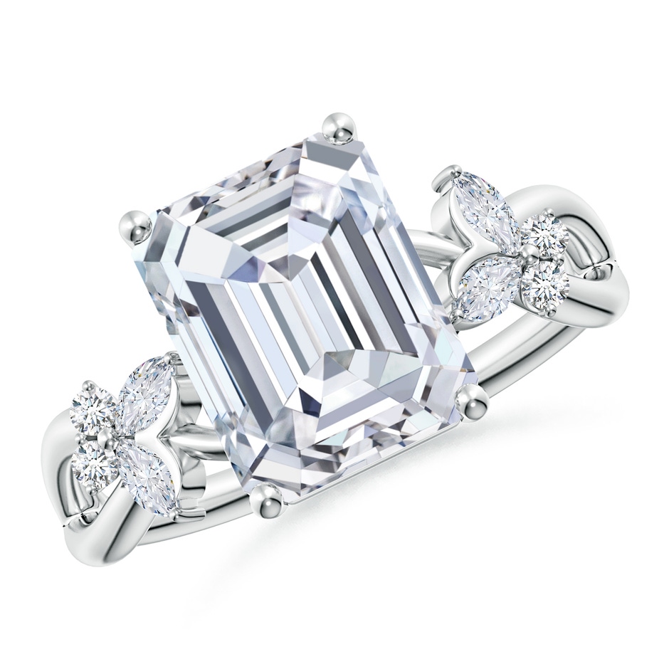 10x7mm GVS2 Emerald-Cut Diamond Butterfly Engagement Ring in P950 Platinum 