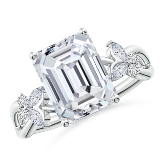 10x7mm HSI2 Emerald-Cut Diamond Butterfly Engagement Ring in P950 Platinum