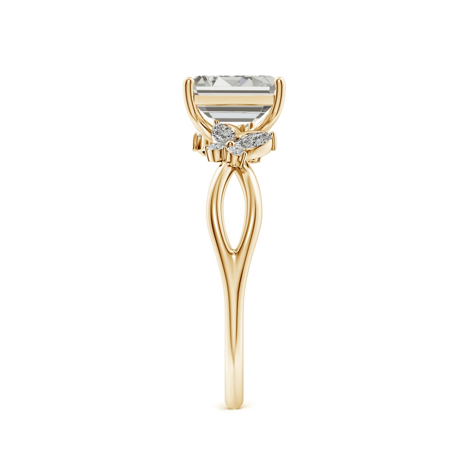 7x5mm KI3 Emerald-Cut Diamond Butterfly Engagement Ring in Yellow Gold side 299