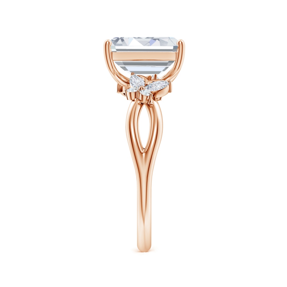 8.5x6.5mm GVS2 Emerald-Cut Diamond Butterfly Engagement Ring in 18K Rose Gold side 299