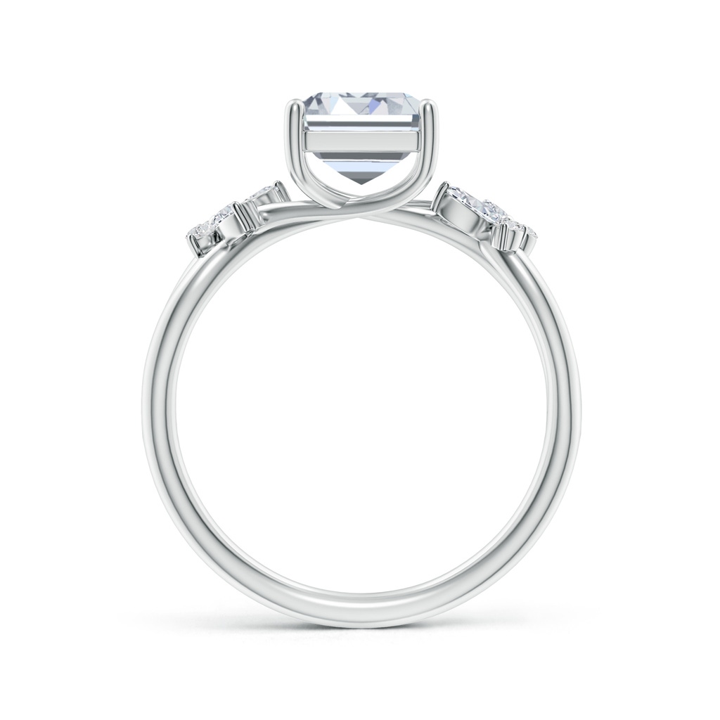 8.5x6.5mm HSI2 Emerald-Cut Diamond Butterfly Engagement Ring in White Gold - side 199