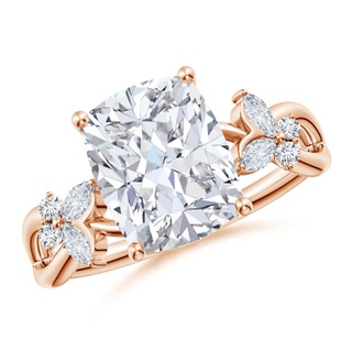 10x7.5mm GVS2 Cushion Rectangular Diamond Butterfly Engagement Ring in Rose Gold