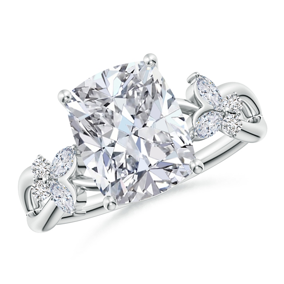 10x7.5mm HSI2 Cushion Rectangular Diamond Butterfly Engagement Ring in P950 Platinum 