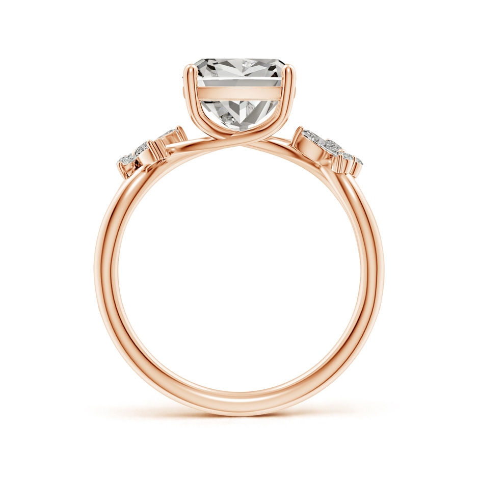 10x7.5mm KI3 Cushion Rectangular Diamond Butterfly Engagement Ring in Rose Gold side 199