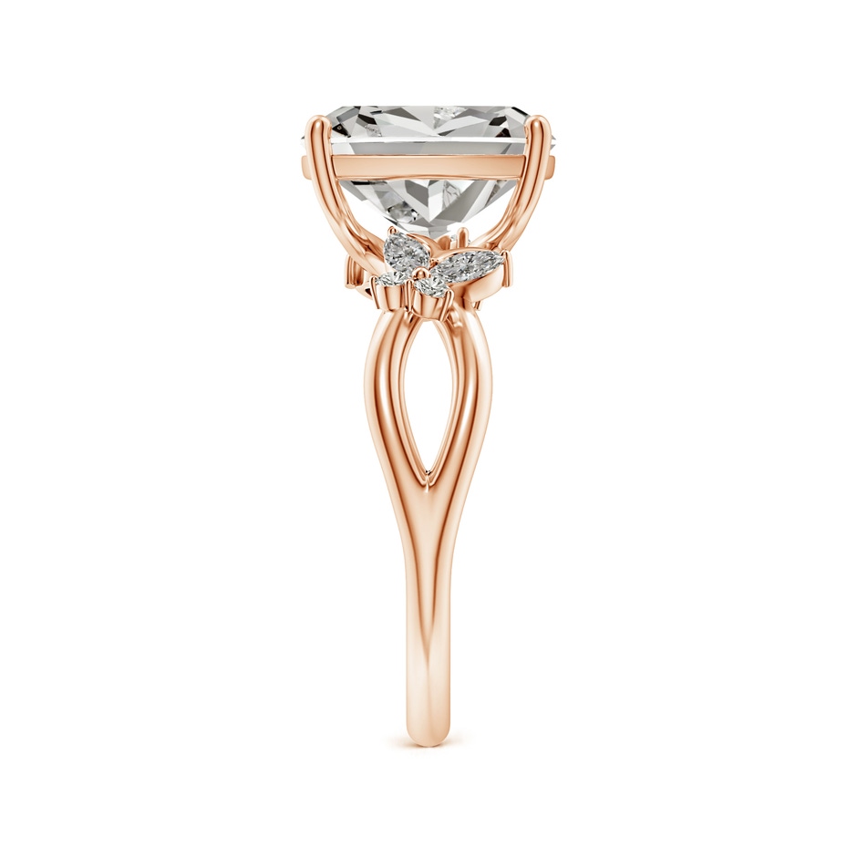 10x7.5mm KI3 Cushion Rectangular Diamond Butterfly Engagement Ring in Rose Gold side 299