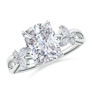 8.5x6.5mm HSI2 Cushion Rectangular Diamond Butterfly Engagement Ring in P950 Platinum