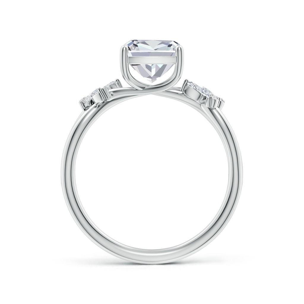 8.5x6.5mm HSI2 Cushion Rectangular Diamond Butterfly Engagement Ring in White Gold - side 199