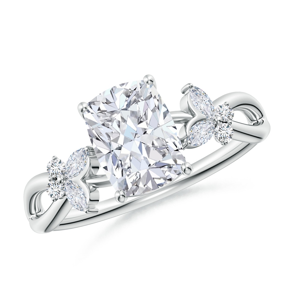 8x6mm GVS2 Cushion Rectangular Diamond Butterfly Engagement Ring in P950 Platinum 