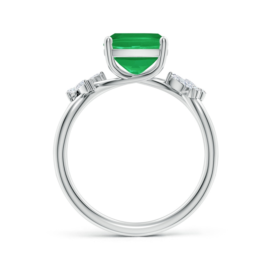 10x8mm A Cushion Rectangular Emerald Butterfly Engagement Ring in P950 Platinum side 199