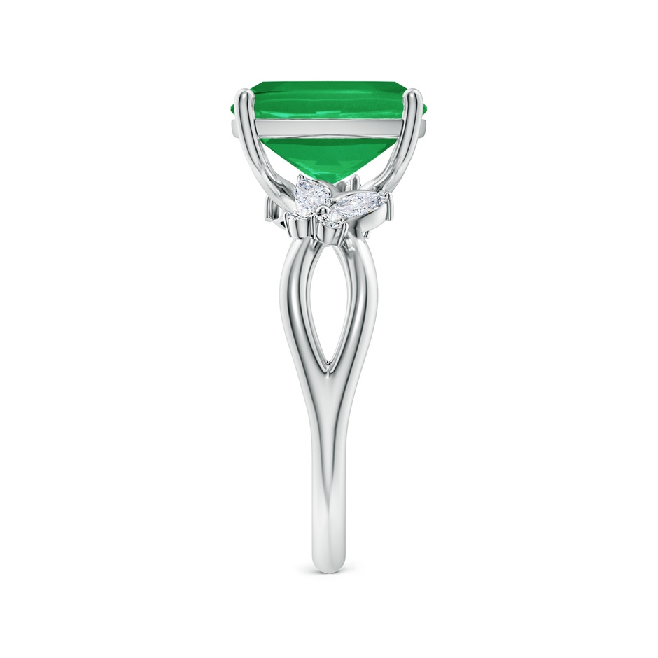 10x8mm A Cushion Rectangular Emerald Butterfly Engagement Ring in P950 Platinum side 299