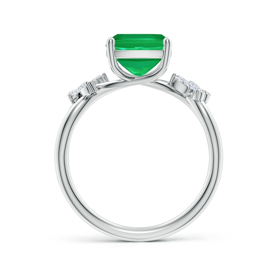 10x8mm AA Cushion Rectangular Emerald Butterfly Engagement Ring in 18K White Gold side 199