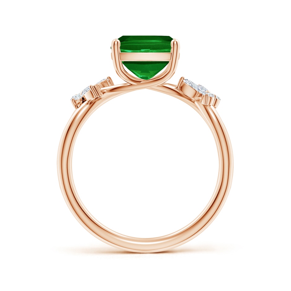 10x8mm AAAA Cushion Rectangular Emerald Butterfly Engagement Ring in 18K Rose Gold side 199