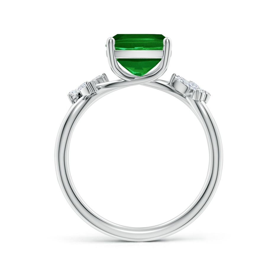 10x8mm AAAA Cushion Rectangular Emerald Butterfly Engagement Ring in White Gold side 199