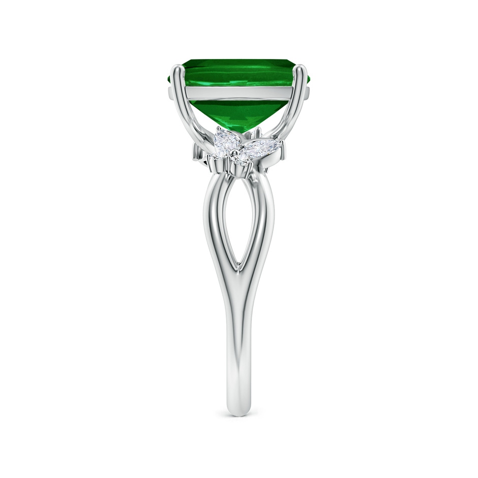 10x8mm AAAA Cushion Rectangular Emerald Butterfly Engagement Ring in White Gold side 299