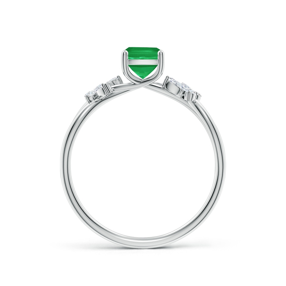 7x5mm A Cushion Rectangular Emerald Butterfly Engagement Ring in P950 Platinum side 199