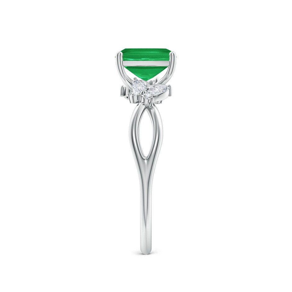 7x5mm A Cushion Rectangular Emerald Butterfly Engagement Ring in P950 Platinum side 299