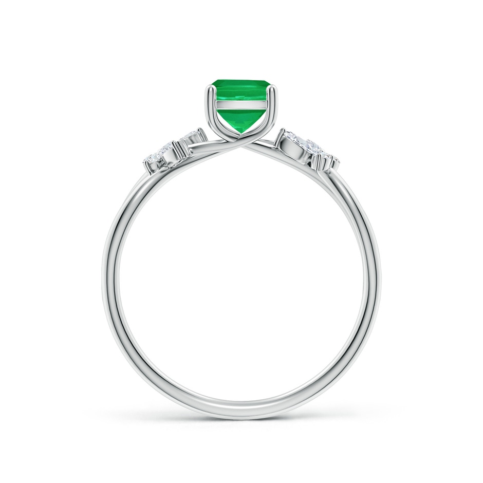 7x5mm AA Cushion Rectangular Emerald Butterfly Engagement Ring in White Gold side 199
