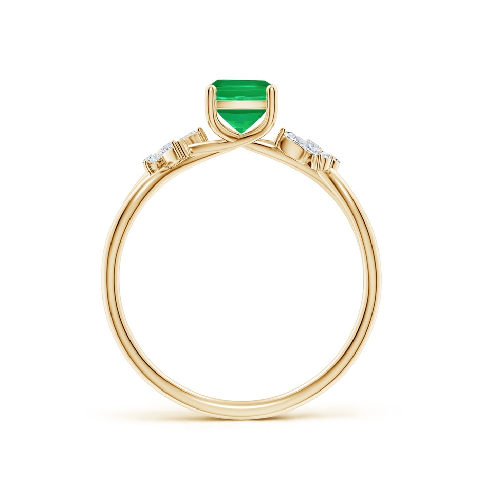 7x5mm AA Cushion Rectangular Emerald Butterfly Engagement Ring in Yellow Gold side 199
