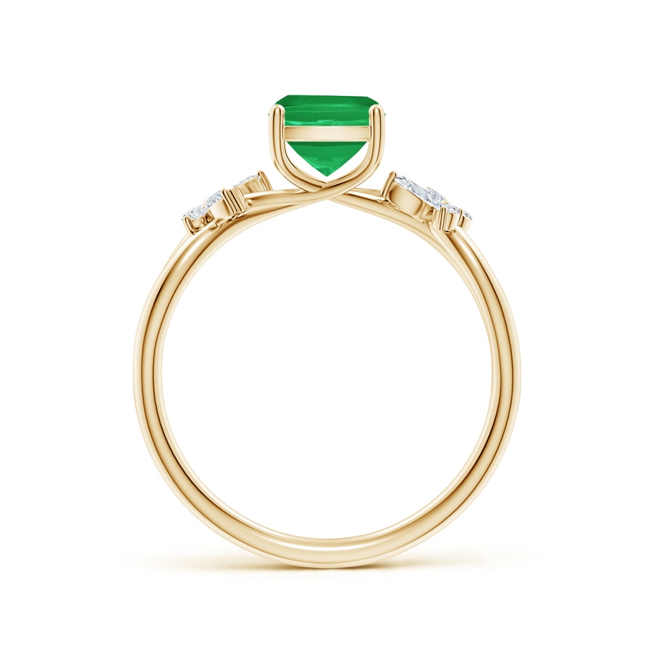 8x6mm A Cushion Rectangular Emerald Butterfly Engagement Ring in Yellow Gold side 199