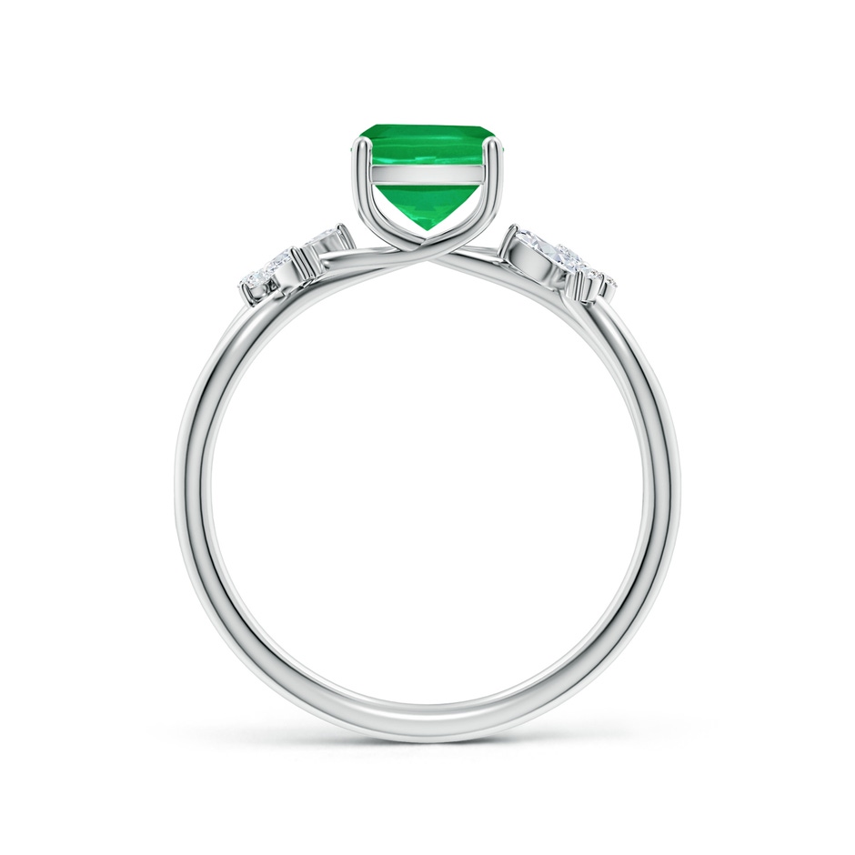 8x6mm AA Cushion Rectangular Emerald Butterfly Engagement Ring in White Gold side 199