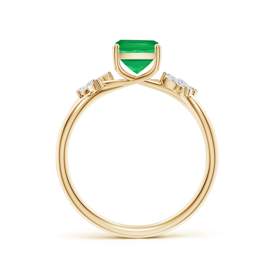 8x6mm AA Cushion Rectangular Emerald Butterfly Engagement Ring in Yellow Gold side 199