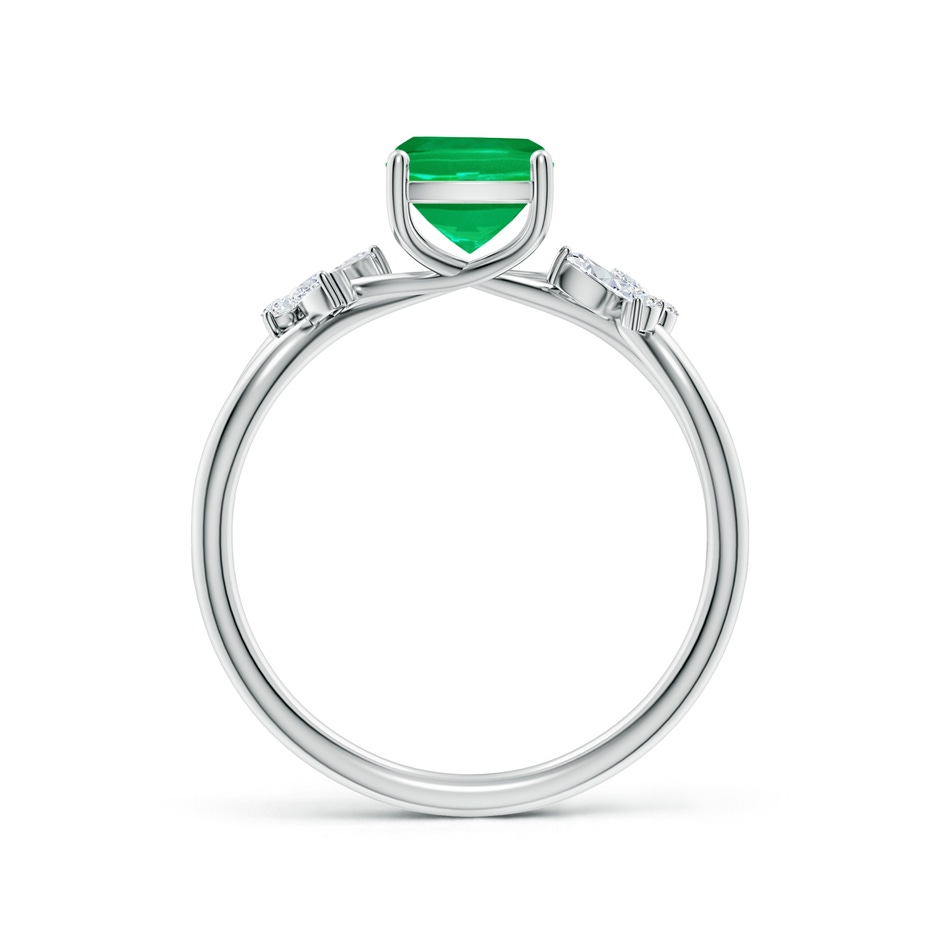 8x6mm AAA Cushion Rectangular Emerald Butterfly Engagement Ring in White Gold side 199