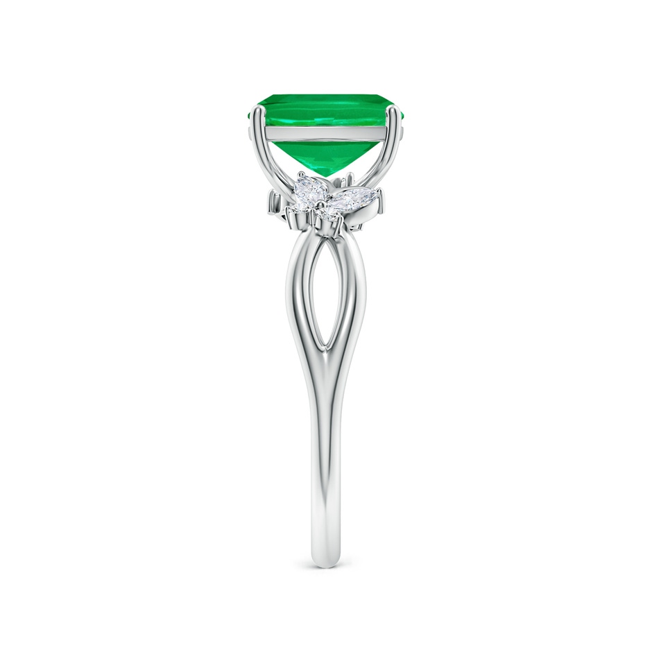 8x6mm AAA Cushion Rectangular Emerald Butterfly Engagement Ring in White Gold side 299