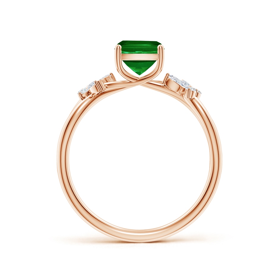 8x6mm AAAA Cushion Rectangular Emerald Butterfly Engagement Ring in 18K Rose Gold side 199