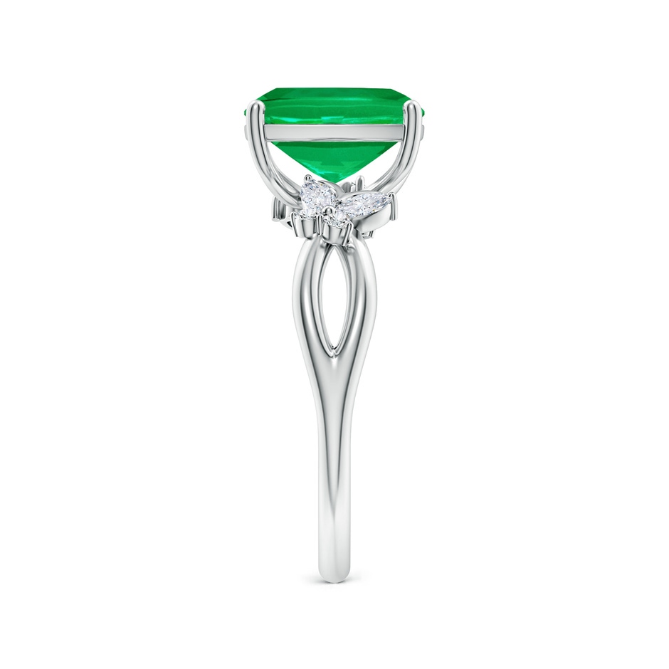 9x7mm AAA Cushion Rectangular Emerald Butterfly Engagement Ring in P950 Platinum side 299