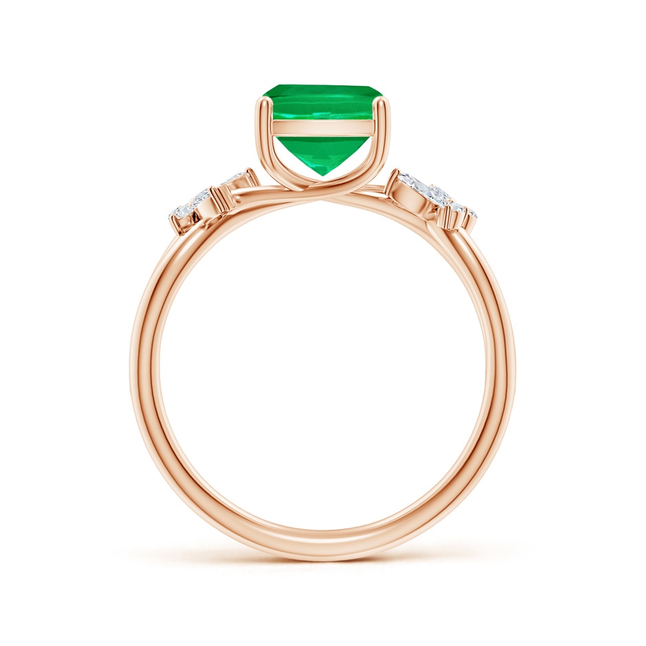 9x7mm AAA Cushion Rectangular Emerald Butterfly Engagement Ring in Rose Gold side 199
