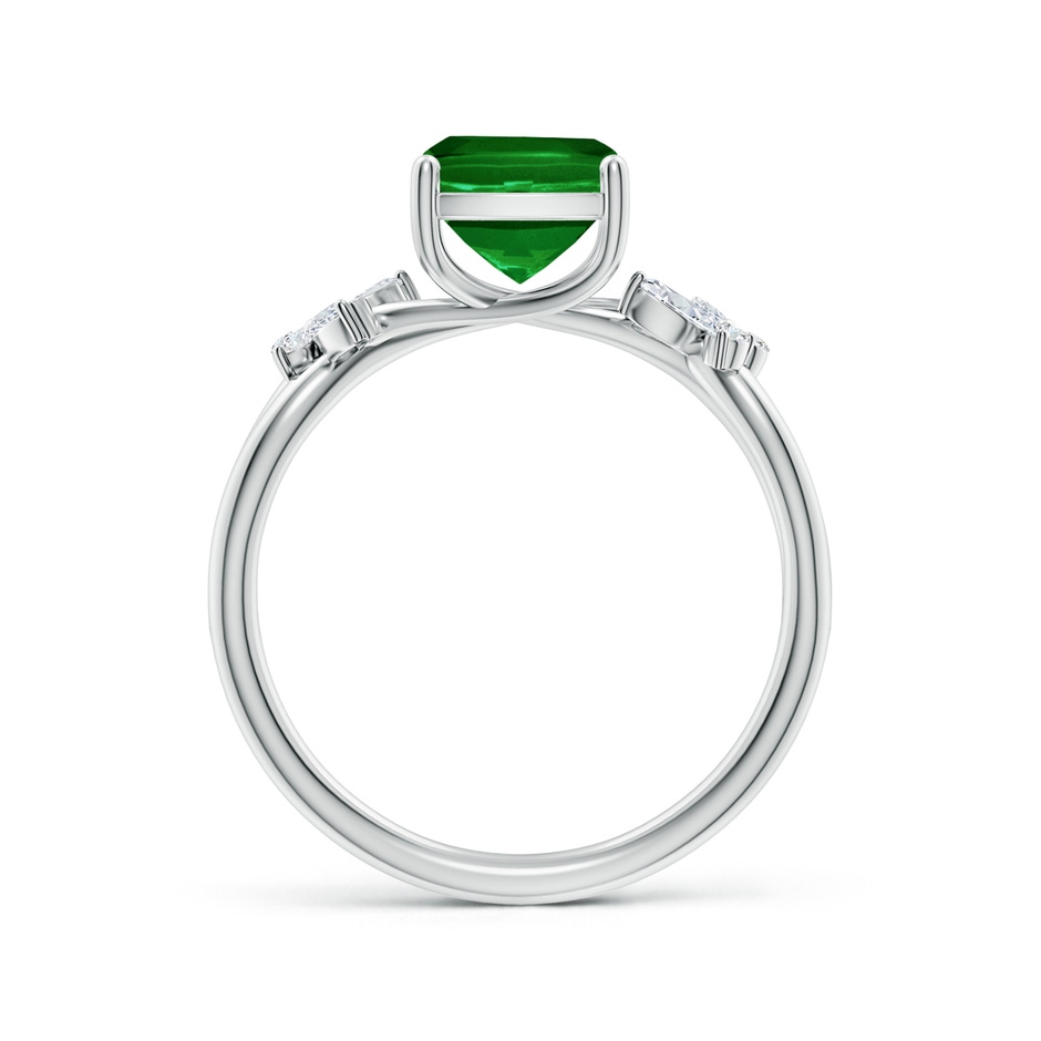 9x7mm AAAA Cushion Rectangular Emerald Butterfly Engagement Ring in P950 Platinum side 199
