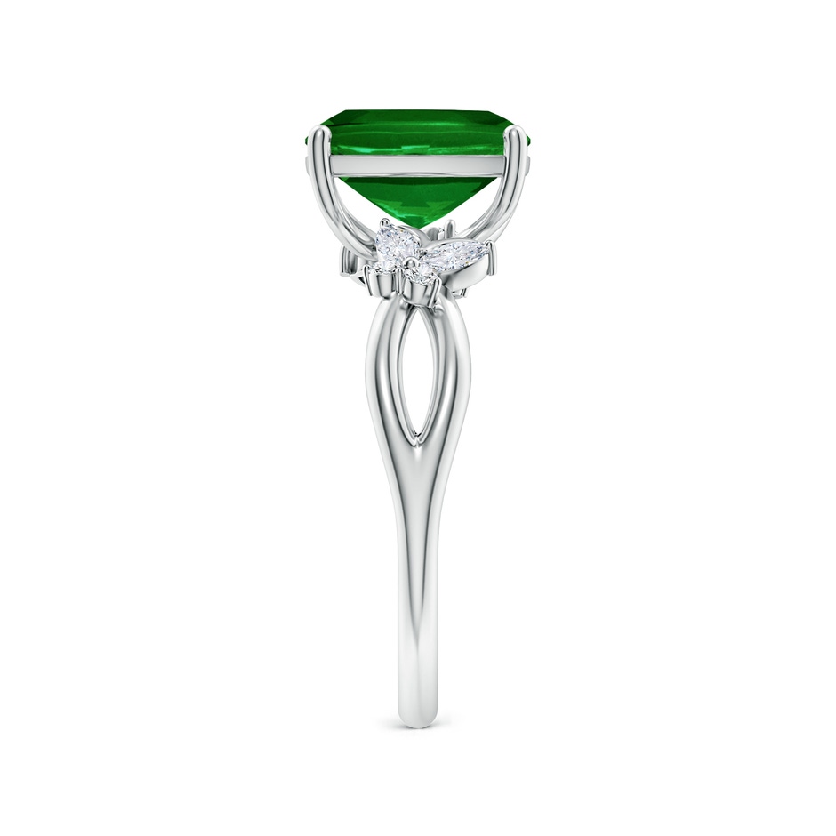 9x7mm AAAA Cushion Rectangular Emerald Butterfly Engagement Ring in P950 Platinum side 299