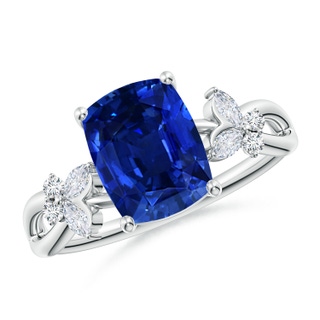 Cushion Rectangular Lab-Grown Lab Grown Blue Sapphire