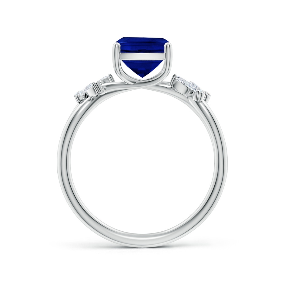 9x7mm Lab-Grown Cushion Rectangular Blue Sapphire Butterfly Engagement Ring in White Gold side 199