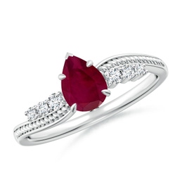 Vintage Inspired Platinum Ruby Rings